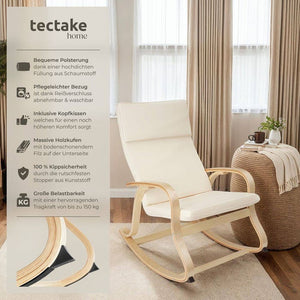 Schaukelstuhl Roca aus Birkenholz 150kg beige