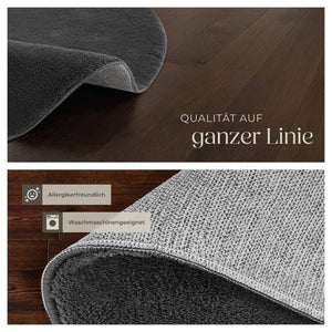 Tapis à poils courts Soft Zone anthracite Ø 120 cm 