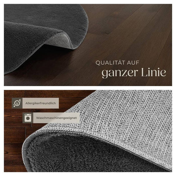 Tapis à poils courts Soft Zone anthracite Ø 120 cm 