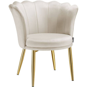 Sessel Stella Samt creme/gold