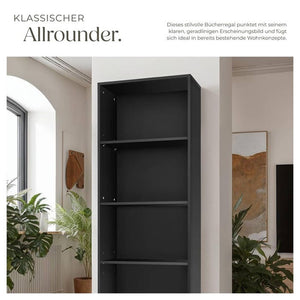 Bücherregal Lexi 5 Fächer - schwarz