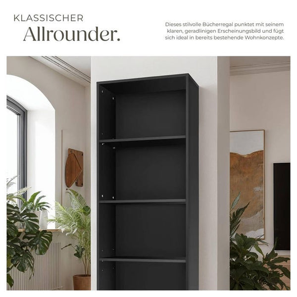 Bücherregal Lexi 5 Fächer - schwarz