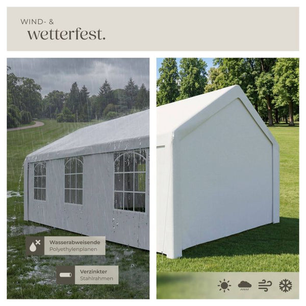 Gartenpavillon Jasko mit 4 Seitenteilen weiss 6 x 4 m