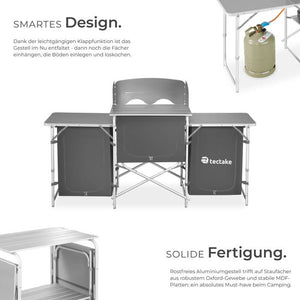 Camping kitchen 172x52x104cm gray