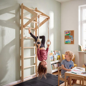 Sprossenwand Matterhorn 4in1 für Kinder Indoor braun