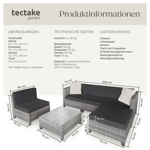 Aluminium Rattan Lounge hellgrau