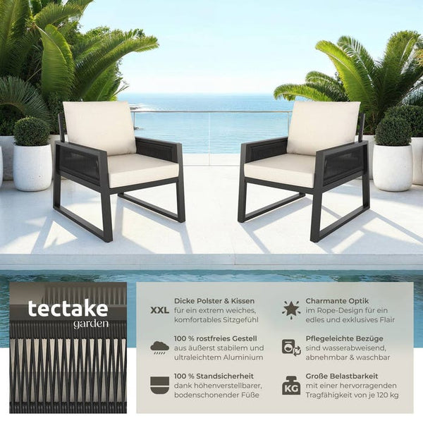 Gartenlounge-Set Captive im Rope-Design Set 3 (2 x Sessel)
