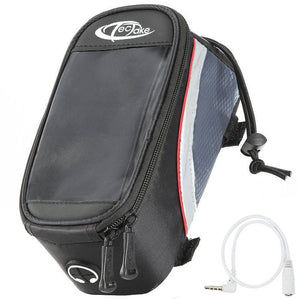 Fahrradtasche mit Rahmen-Befestigung für Smartphones schwarz/grau/rot 20 x 9,5 x 10 cm
