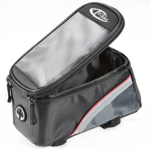 Fahrradtasche mit Rahmen-Befestigung für Smartphones schwarz/grau/rot 20,5 x 10 x 10,5 cm