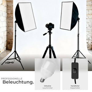 Studioleuchte mit Softbox und Stativ
