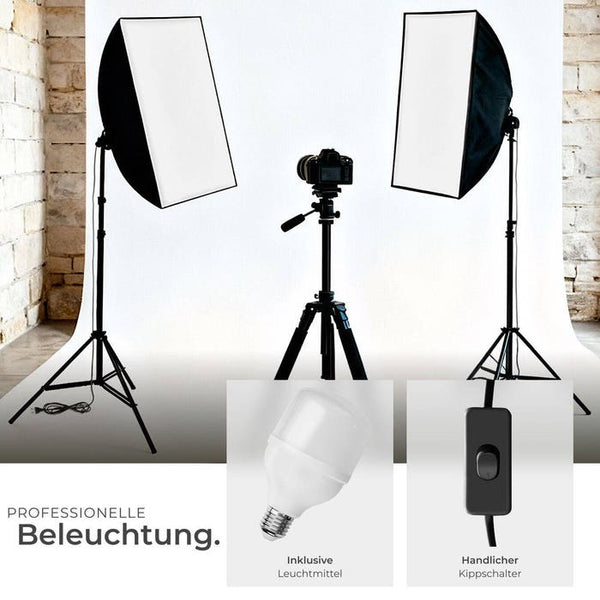 Studioleuchte mit Softbox und Stativ