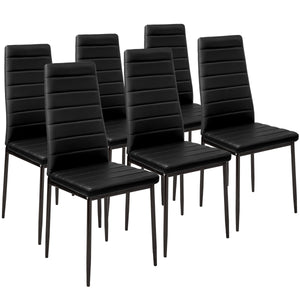 6 Esszimmerstühle Kunstleder schwarz