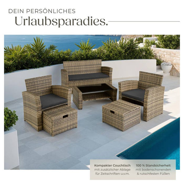 Rattan Sitzgruppe Modena natur