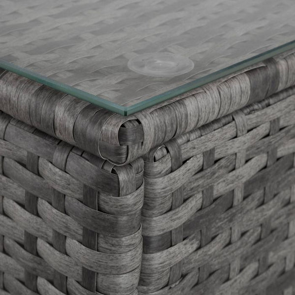 Rattan-Doppelliege Carbonera grau