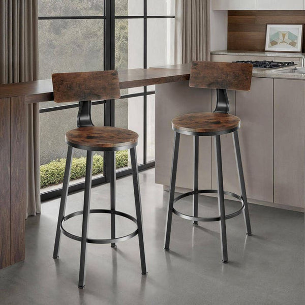 2 Barhocker Poole Industrial dunkelbraun