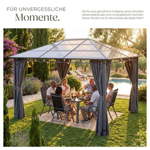Gartenpavillon Caracas Aluminium wetterfest 3 x 4 m