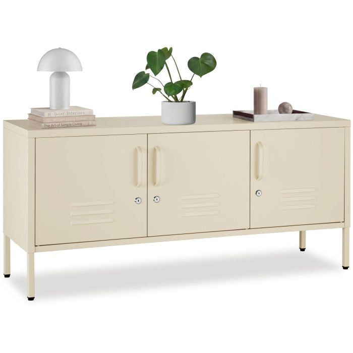 Sideboard Baker Metall abschliessbar beige 120 x 37,5 x 55,5 cm