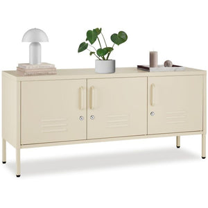 Sideboard Baker Metall abschliessbar beige 120 x 37,5 x 55,5 cm