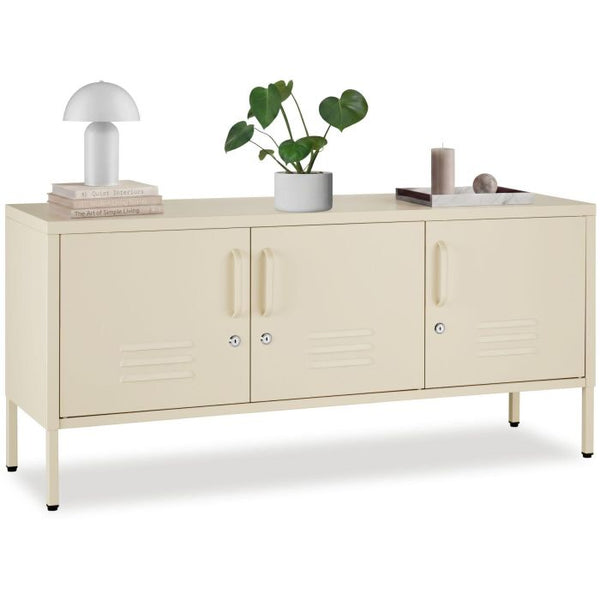 Sideboard Baker Metall abschliessbar beige 120 x 37,5 x 55,5 cm