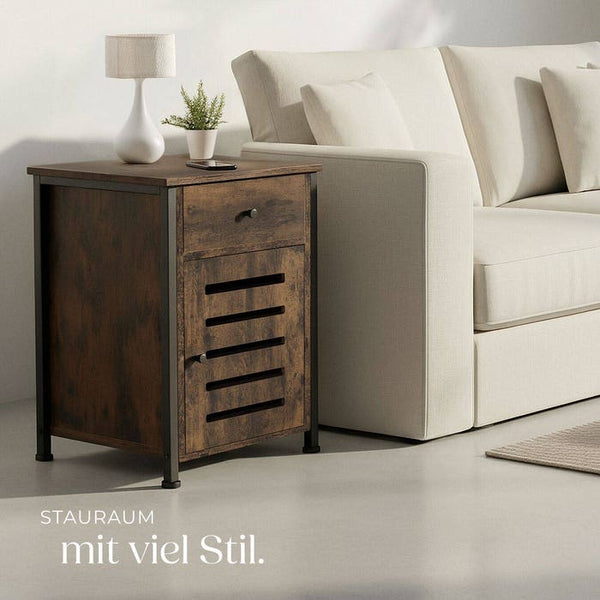 Nachttisch Waterford Industrial Holz dunkel, rustikal