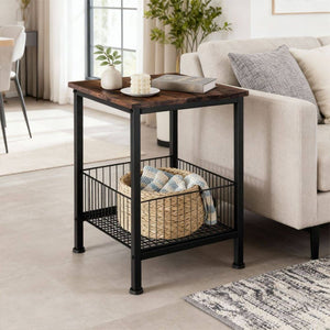 Beistelltisch Grimsby 40x40x55,5cm Industrial dunkelbraun