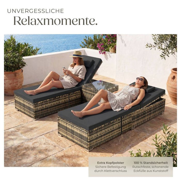 Rattan-Doppelliege Carbonera natur