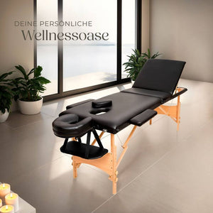 3 Zonen Massageliege mit Polsterung, schwarz