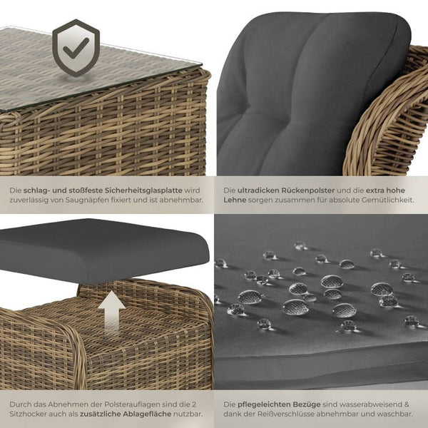 Rattan Sitzgruppe Benissa natur