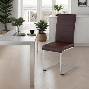 2 chaises de salle à manger, chaises cantilever - cappuccino 