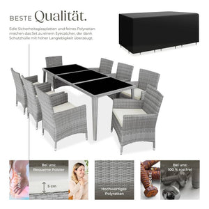Aluminium Rattan Sitzgruppe Menorca hellgrau