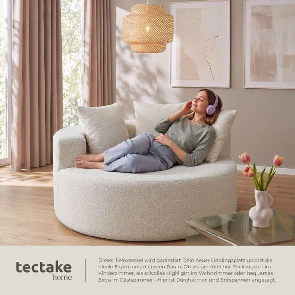 Relaxsessel Love Boneless Premiumschaumstoff Bouclé creme