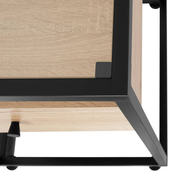 Nachttisch Preston Industrial Holz hell, Eiche Sonoma