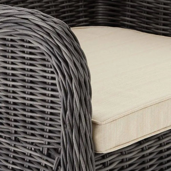 4er Set Aluminium Rattansessel