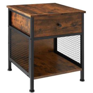 Nachttisch Killarney Industrial Holz dunkel, rustikal