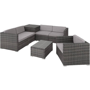 Rattan Lounge Pisa, grau