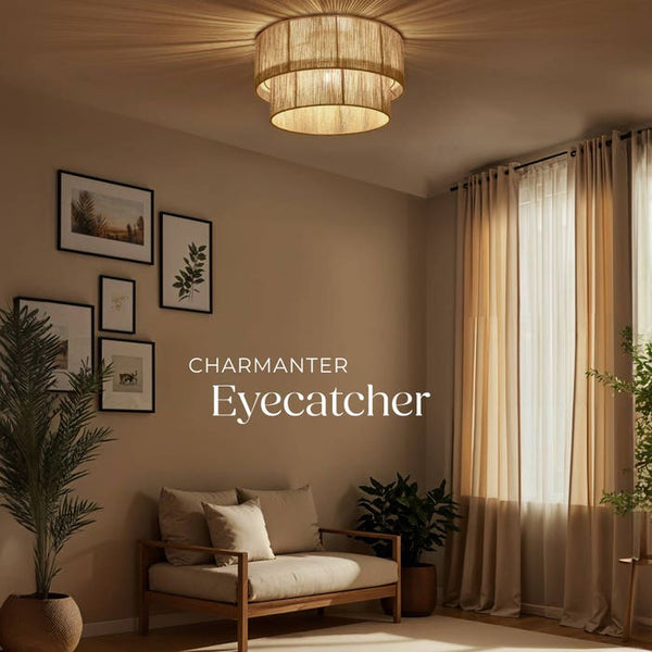 Deckenleuchte Lignea Lux aus Jute