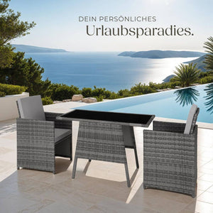 Rattan Sitzgruppe Lausanne grau