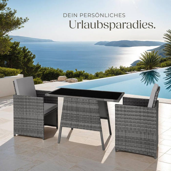 Rattan Sitzgruppe Lausanne grau