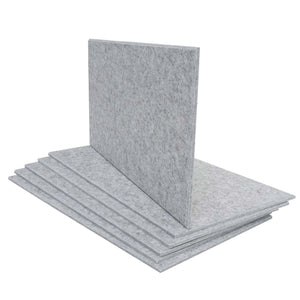 6er-Set schalldämmende Akustikplatten Wandpaneele 1qm hellgrau