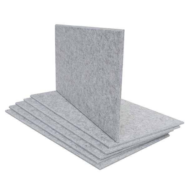6er-Set schalldämmende Akustikplatten Wandpaneele 1qm hellgrau
