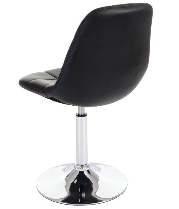 6er-Set Esszimmerstühle drehbar Kunstleder Chrom schwarz
