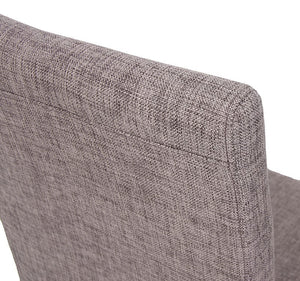 6er-Set Esszimmerstühle Textil mit Eichenholz-Beinen grau