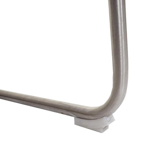 6er-Set Freischwinger Esszimmerstühle Stoff Edelstahl grau-braun