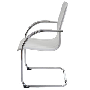 6er-Set Freischwinger Esszimmerstuhl Stahl Küchenstuhl weiss