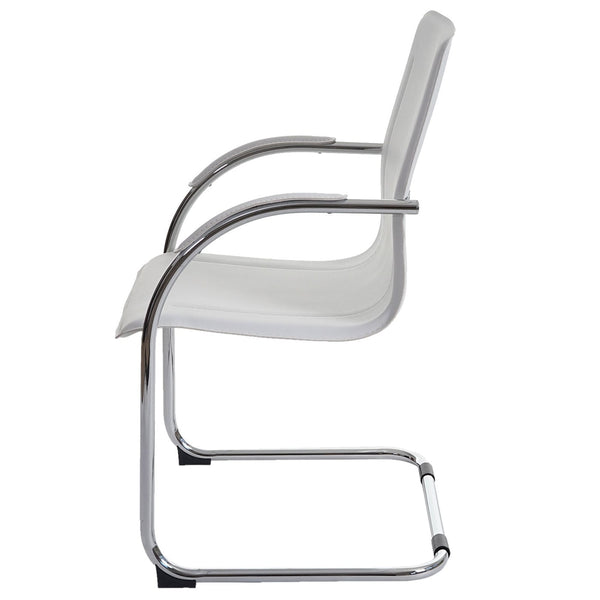 6er-Set Freischwinger Esszimmerstuhl Stahl Küchenstuhl weiss