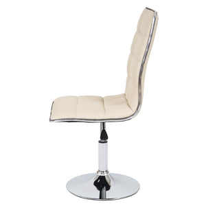 6er-Set Esszimmerstühle höhenverstellbar drehbar Kunstleder creme
