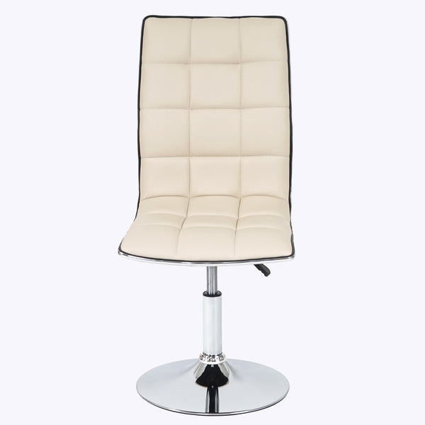 6er-Set Esszimmerstühle höhenverstellbar drehbar Kunstleder creme