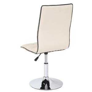 6er-Set Esszimmerstühle höhenverstellbar drehbar Kunstleder creme