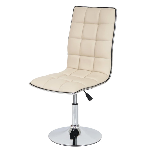 6er-Set Esszimmerstühle höhenverstellbar drehbar Kunstleder creme