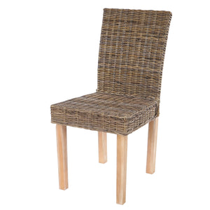 6er-Set Esszimmerstühle aus Kubu-Rattan für Küche & Esszimmer